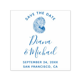Nautische Muschel SAVE THE DATE Kalligrafie Permastempel