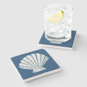 Nautische Muschel Steinuntersetzer (Seitenansicht)