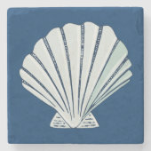 Nautische Muschel Steinuntersetzer (Vorderseite)