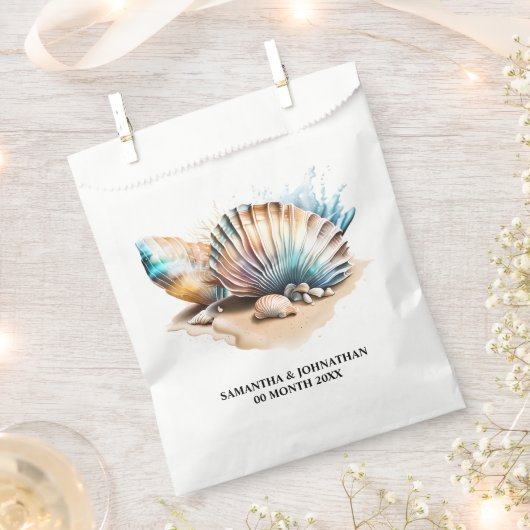 Nautische Muscheln 3D Strand und Meer Geschenktütchen (Ausgeschnitten)