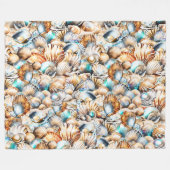 Nautische Muscheln Collage Muster Muschel chic Fleecedecke (Vorderseite (Horizontal))