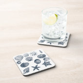 Nautische Muscheln Getränkeuntersetzer (Rechte Seite)