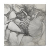 Nautische Muscheln Ocean Beach Vintag Antique Fliese (Vorderseite)