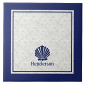 Nautische Muscheln zur Marine Fliese (Vorderseite)