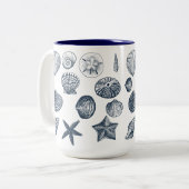 Nautische Muscheln Zweifarbige Tasse (Vorderseite Links)
