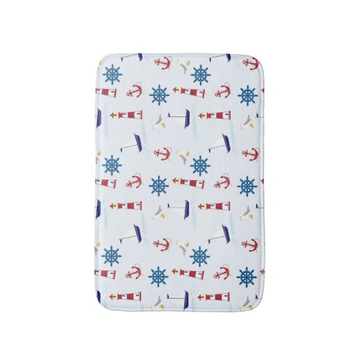 Nautische Muster Badematte (Vorderseite Vertikal)