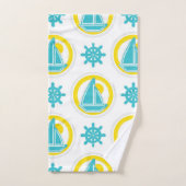 Nautische Muster Badhandtuch Set (Handtuch)