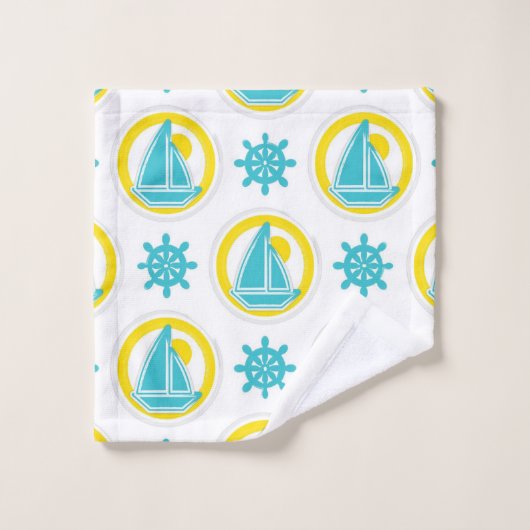 Nautische Muster Badhandtuch Set (Waschlappen)