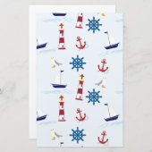 Nautische Muster Briefpapier (Vorne/Hinten)