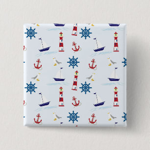 Nautische Muster Button