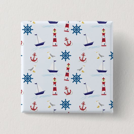 Nautische Muster Button (Vorderseite)