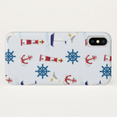 Nautische Muster Case-Mate iPhone Hülle (Rückseite (Horizontal))