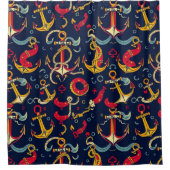 Nautische Muster Duschvorhang (Vorderseite)