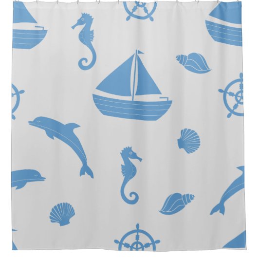 Nautische Muster Duschvorhang (Vorderseite)