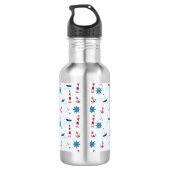 Nautische Muster Edelstahlflasche (Rückseite)