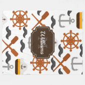 Nautische Muster Fleecedecke (Vorderseite (Horizontal))