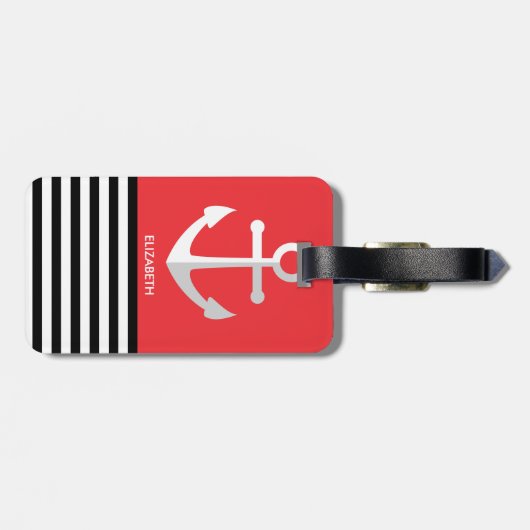 Nautische Muster Gepäckanhänger (Rückseite horizontal)