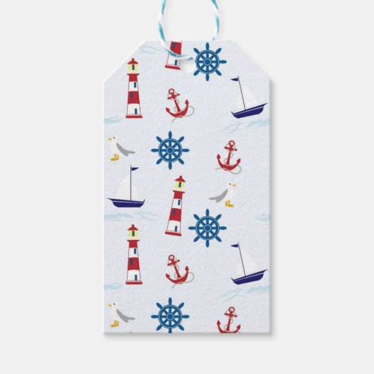 Nautische Muster Geschenkanhänger (Vorderseite)