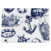 Nautische Muster Große Geschenktüte (Vorderseite)