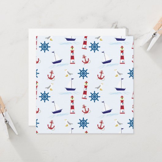 Nautische Muster Karte (Vorderseite/Rückseite Beispiel)