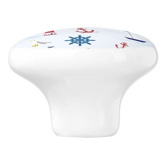 Nautische Muster Keramikknauf (Seitenansicht)