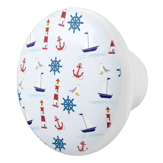 Nautische Muster Keramikknauf (Rechts)