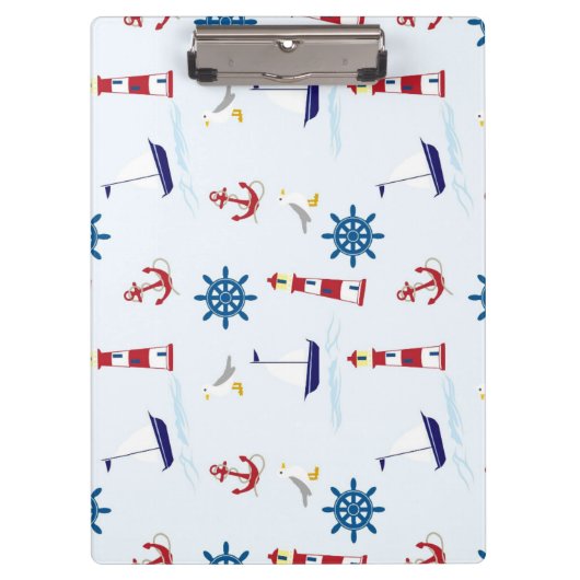 Nautische Muster Klemmbrett (Vorderseite)