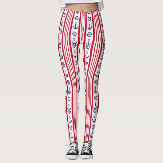 Nautische Muster Leggings (Vorderseite)