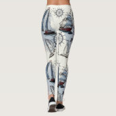 Nautische Muster Leggings (Rückseite)