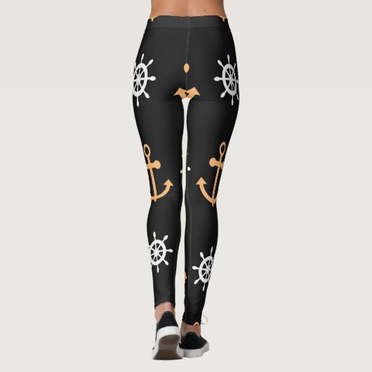 Nautische Muster Leggings (Rückseite)