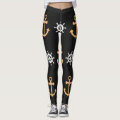 Nautische Muster Leggings (Vorderseite)