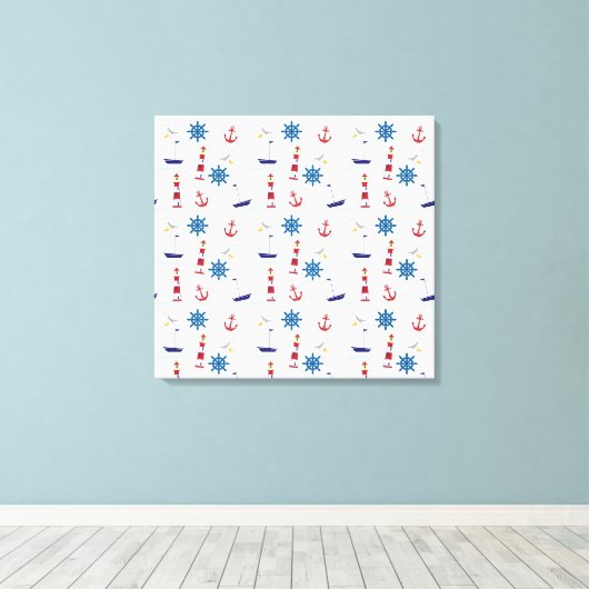 Nautische Muster Leinwanddruck (Insitu (Holzboden))