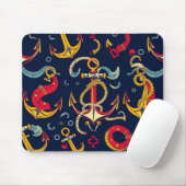 Nautische Muster Mousepad (Mit Mouse)
