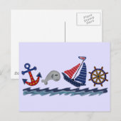 Nautische Muster Postkarte (Vorne/Hinten)