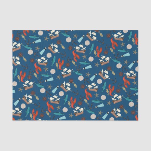 Nautische Muster Seidenpapier (Vorderseite)