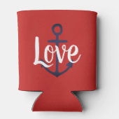 Nautische Nautik, blauer ANCHOR + LIEBE | Dosenkühler (Rückseite)