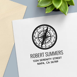 Nautische Navigationskompass-Adresse Permastempel