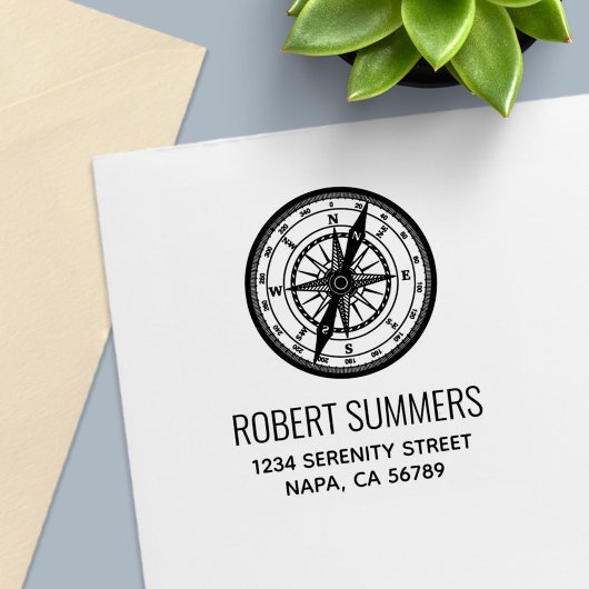 Nautische Navigationskompass-Adresse Permastempel