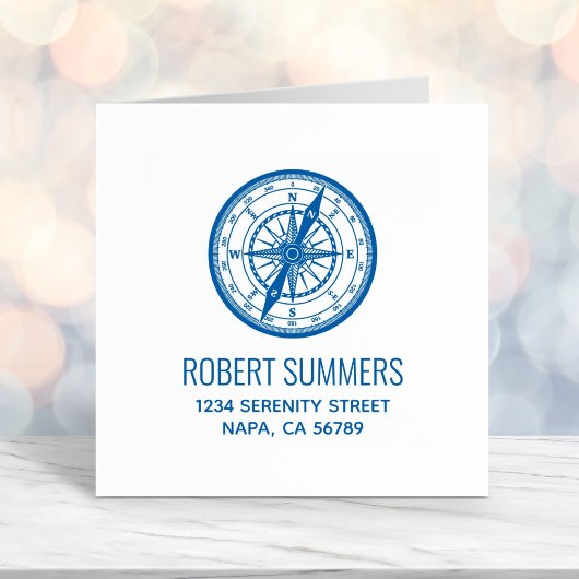 Nautische Navigationskompass-Adresse Permastempel