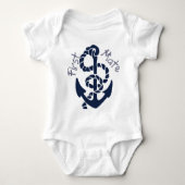 Nautische Navy Anchor Muster Baby Strampler (Vorderseite)