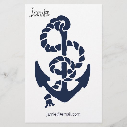 Nautische Navy Anchor Muster Briefpapier (Vorderseite)
