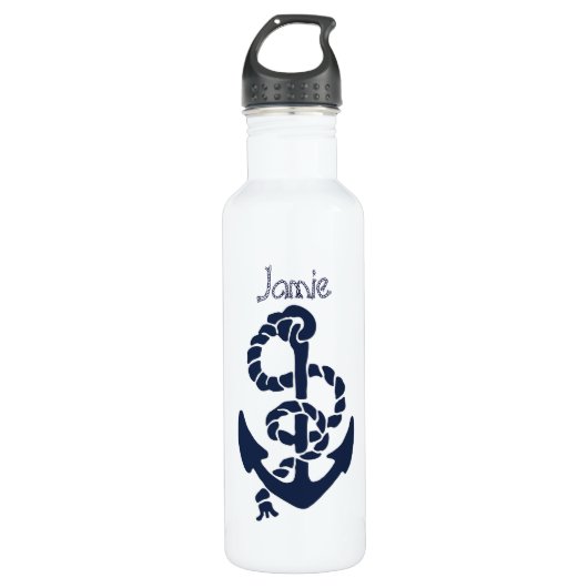 Nautische Navy Anchor Muster Edelstahlflasche (Vorderseite)