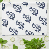 Nautische Navy Anchor Muster Handtuch (Gefaltet)