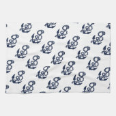 Nautische Navy Anchor Muster Handtuch (Horizontal)