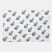 Nautische Navy Anchor Muster Handtuch (Horizontal)