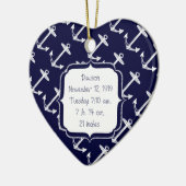 Nautische Navy Anchor Muster Keramikornament (Links)