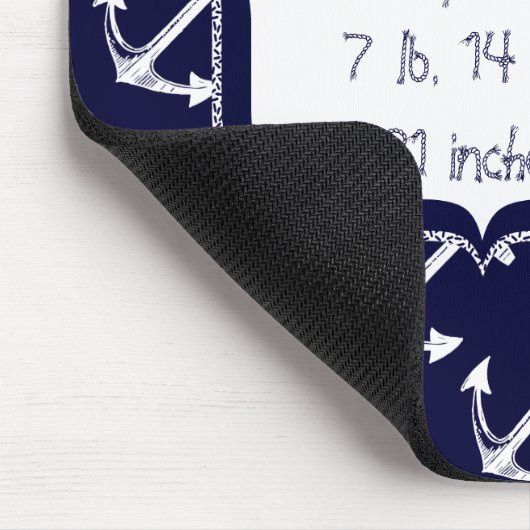 Nautische Navy Anchor Muster Mousepad (Ecke)
