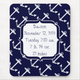 Nautische Navy Anchor Muster Mousepad