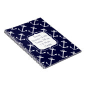 Nautische Navy Anchor Muster Notizblock (Rechte Seite)