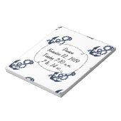 Nautische Navy Anchor Muster Notizblock (Rotiert)